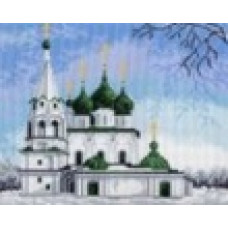 691-1 Канва с рисунком Матренин посад 'Церковь Спаса- на- Городу' 24*30см (28*37см)