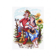 1551 Канва с рисунком 'Матренин посад' 'Двое на околице', 37*49 см